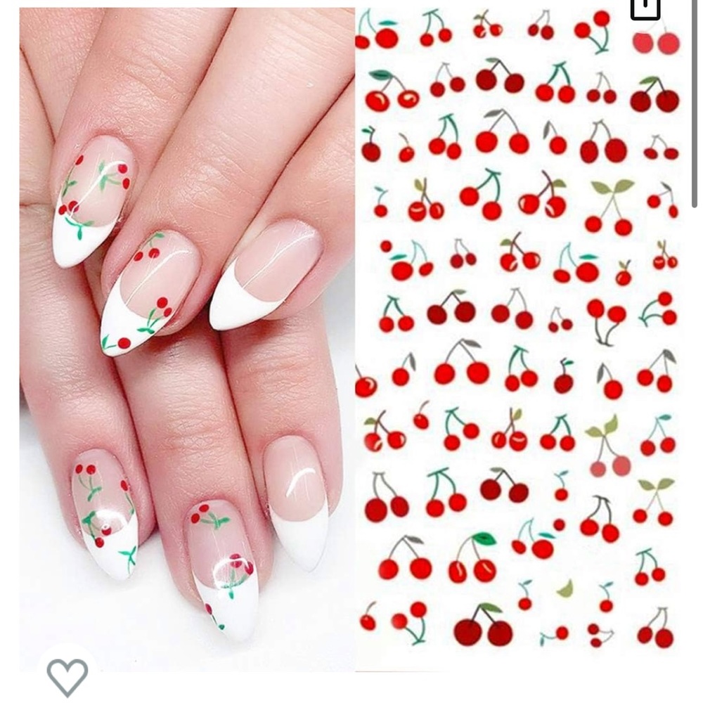 10 Sheets of Cherry Nail Stickers - Nail Art